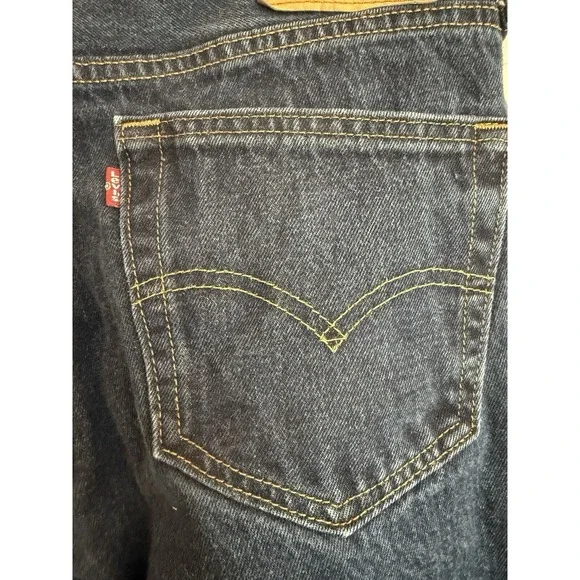 550 Levis Mens Jeans Relaxed Fit (34x30) Dark Wash Denim - Picture 5 of 6